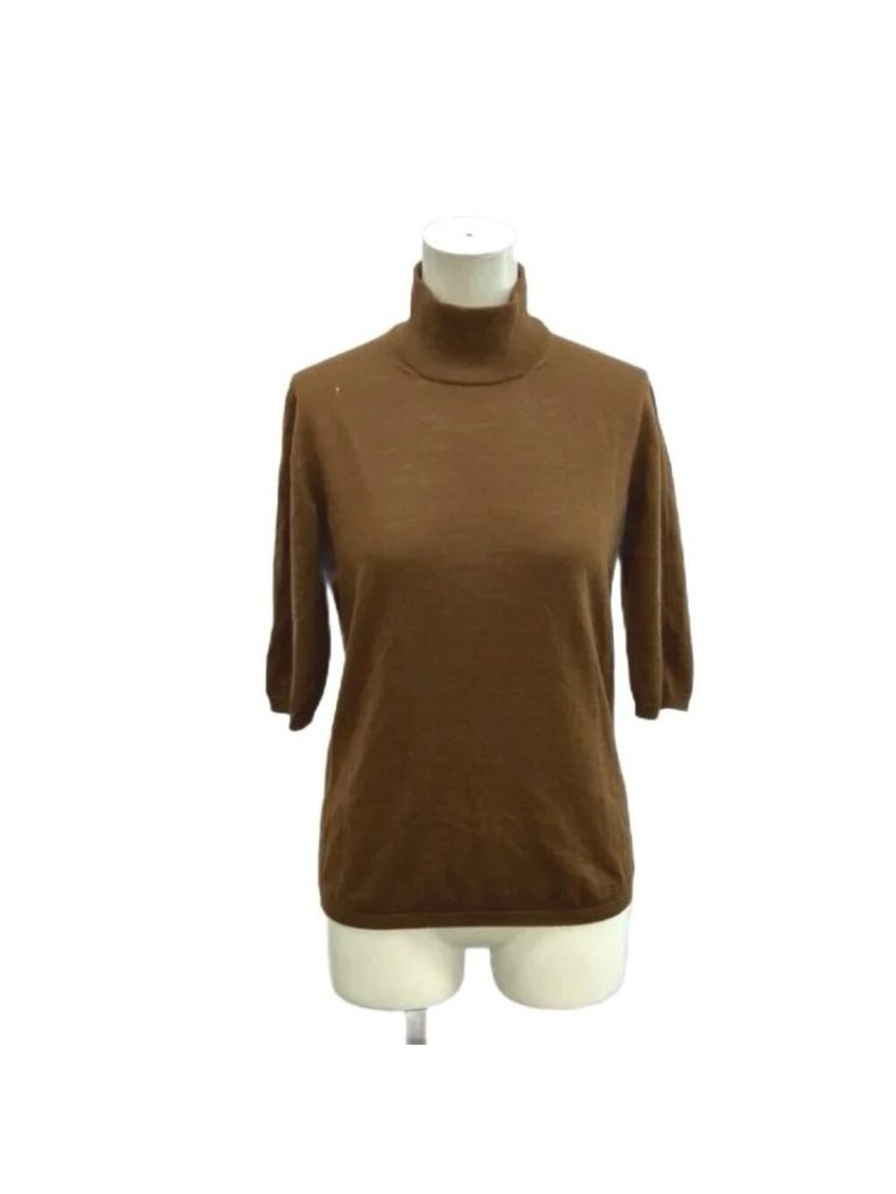 Max Mara Knit Sweater Camel High Neck Half Sleeve NP